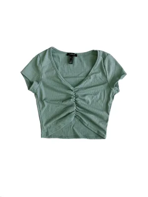 Belle Ribbed Crop Top - Sage