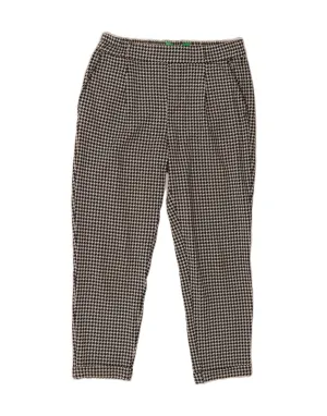 BENETTON Womens High Waist Cropped Trousers Small W26 L24 Black