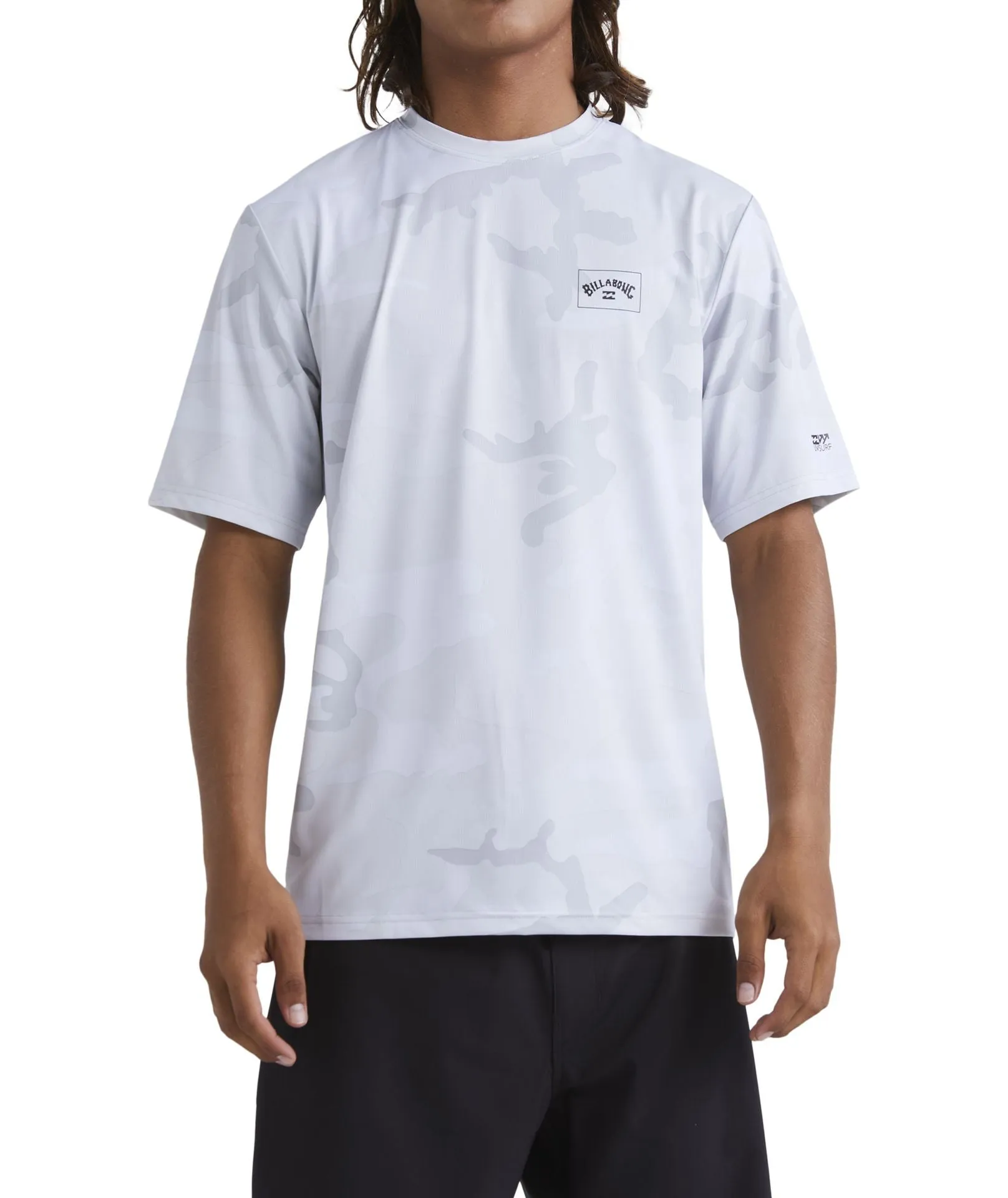 Billabong Arch Mesh Loose Fit Upf 50  Short Sleeve Surf Tee- White Camo