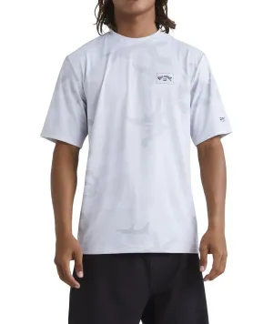 Billabong Arch Mesh Loose Fit Upf 50  Short Sleeve Surf Tee- White Camo