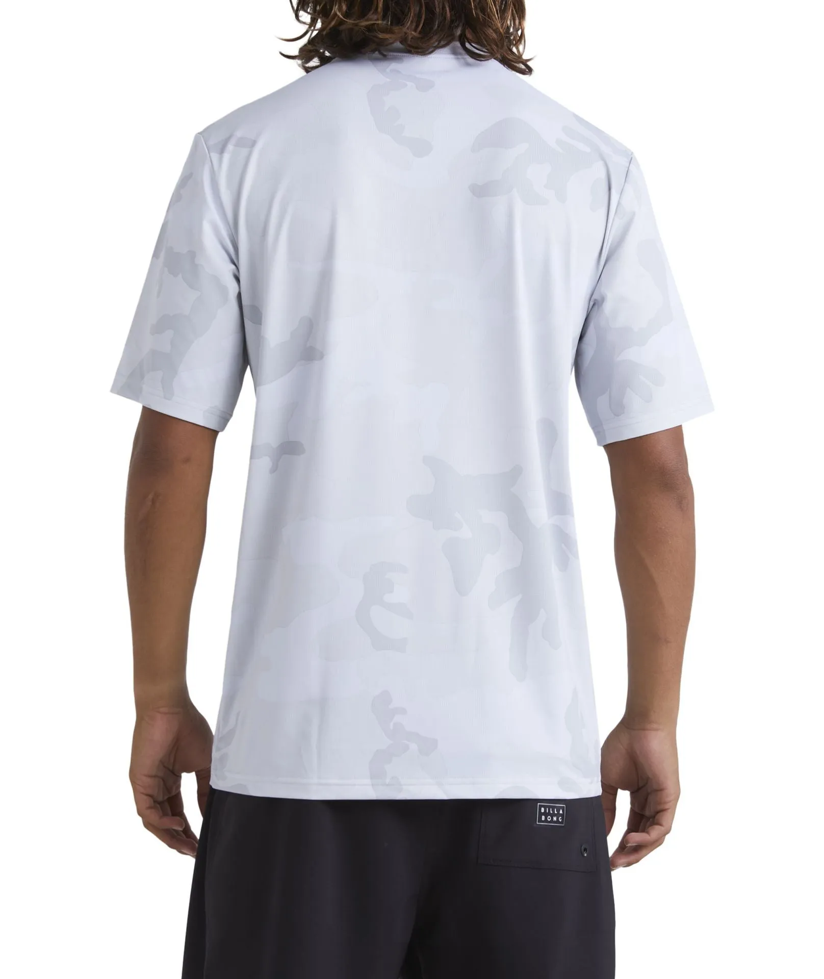 Billabong Arch Mesh Loose Fit Upf 50  Short Sleeve Surf Tee- White Camo