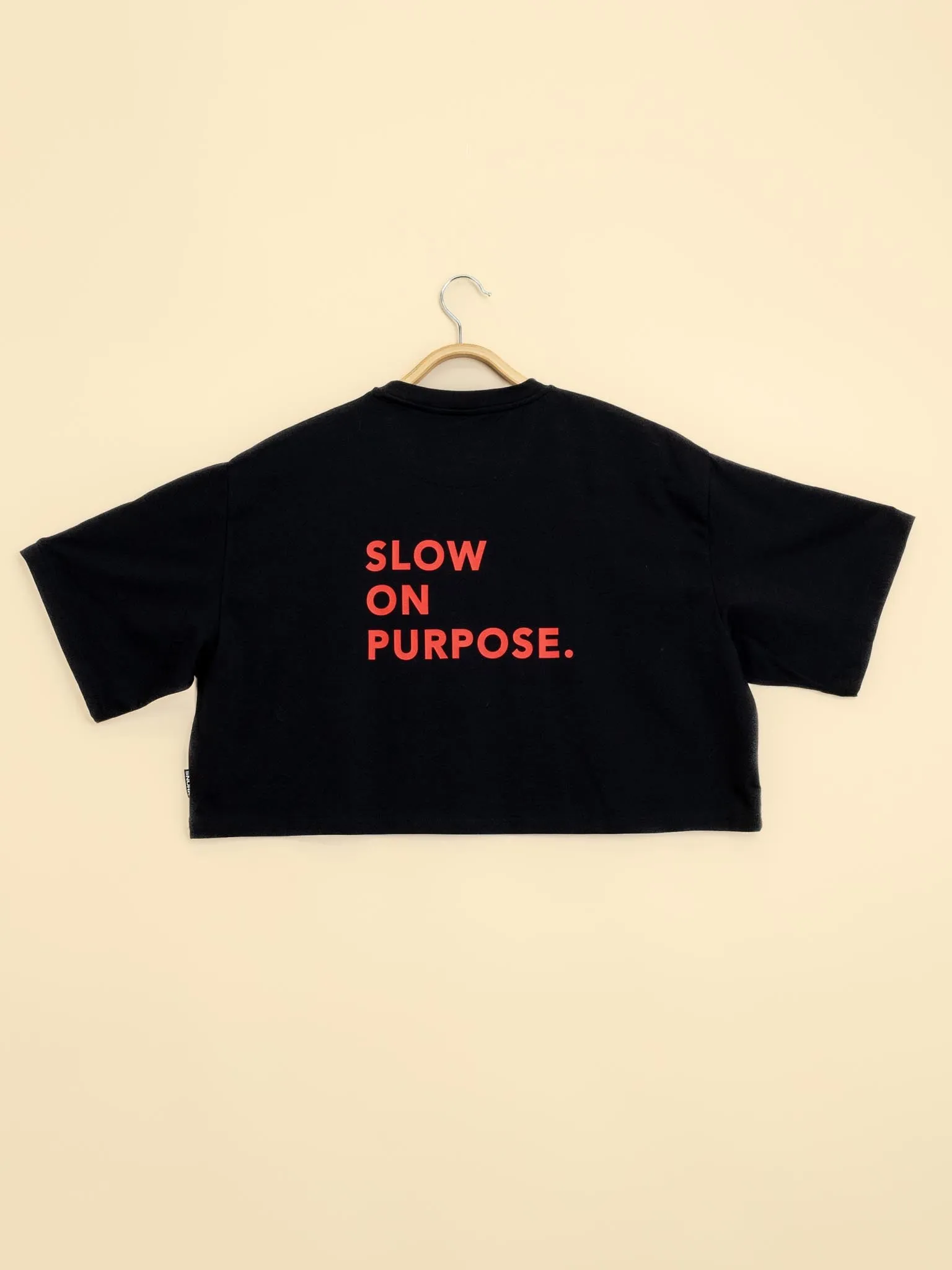 Black Cropped T-shirt Dames FW25