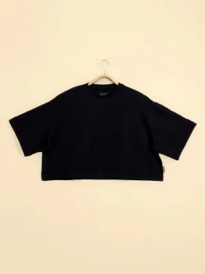 Black Cropped T-shirt Dames FW25