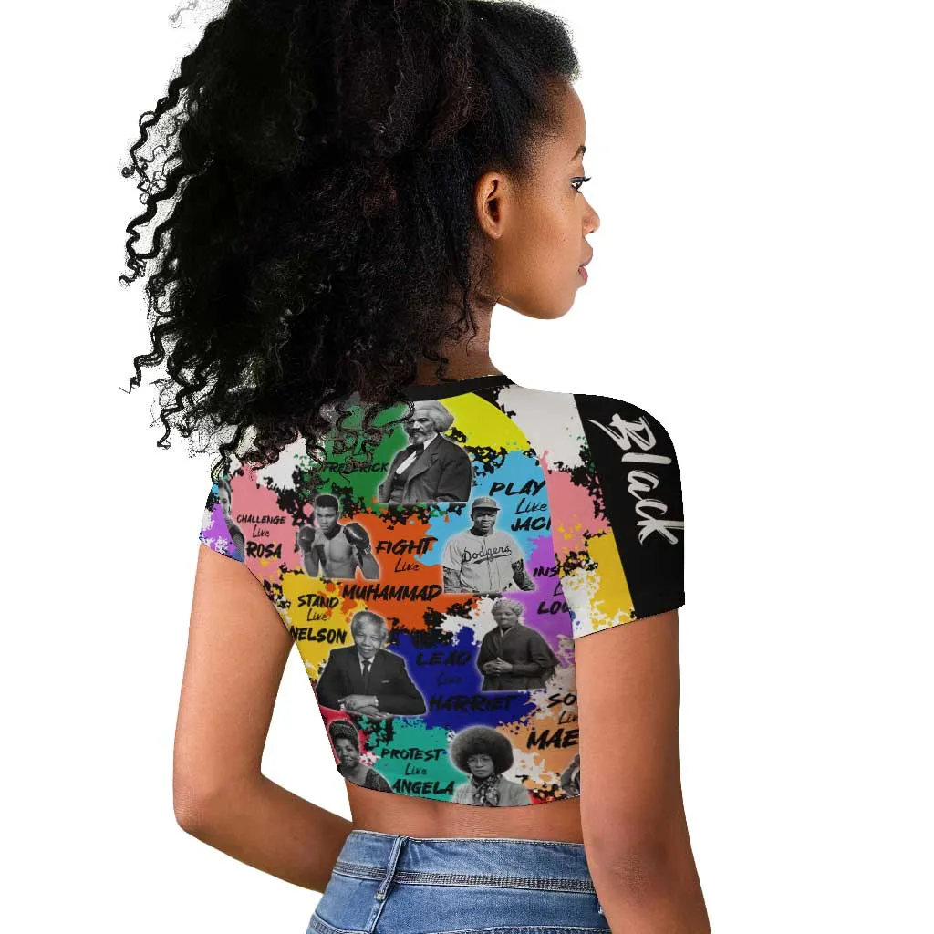 Black History Month African American Raglan Cropped T shirt Paint Splashes DT02