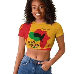 Black History Month Raglan Cropped T shirt - African February Design DT02