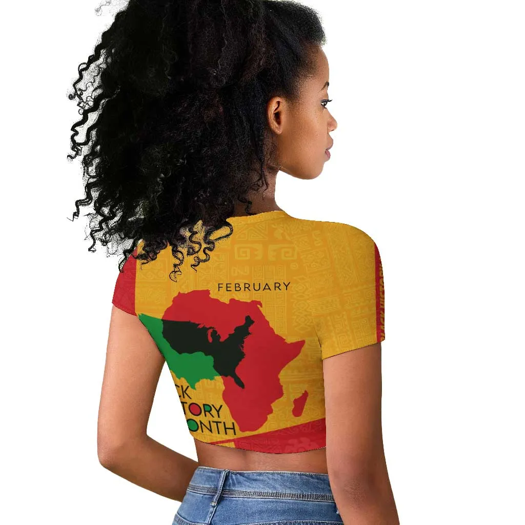 Black History Month Raglan Cropped T shirt - African February Design DT02