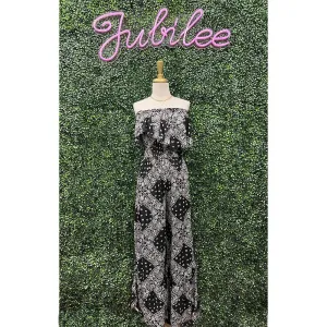 Black Strapless Bandana Romper
