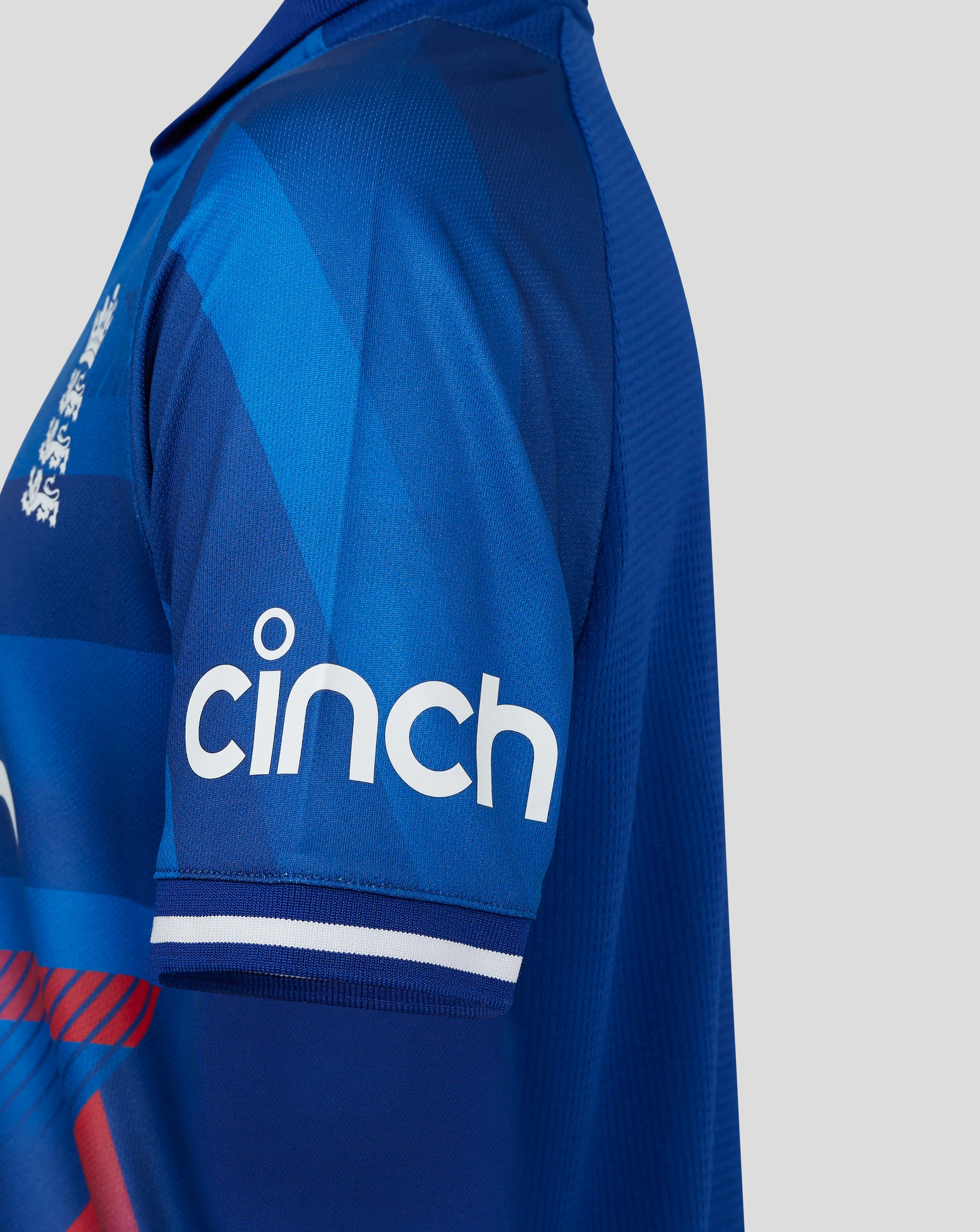 Blue England Cricket Junior Odi Replica Short Sleeve Shirt, Junior ODI Replica Shirt