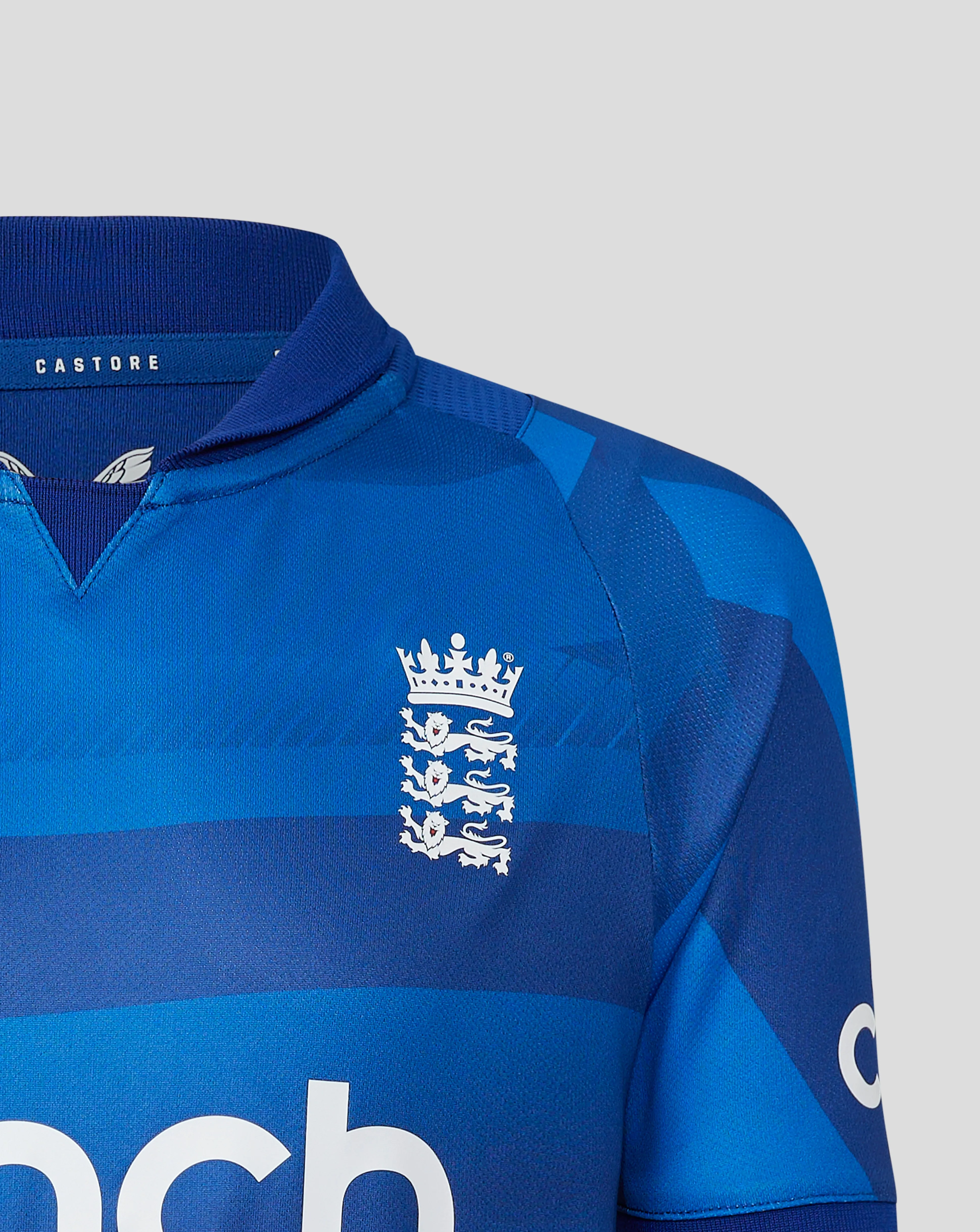 Blue England Cricket Junior Odi Replica Short Sleeve Shirt, Junior ODI Replica Shirt