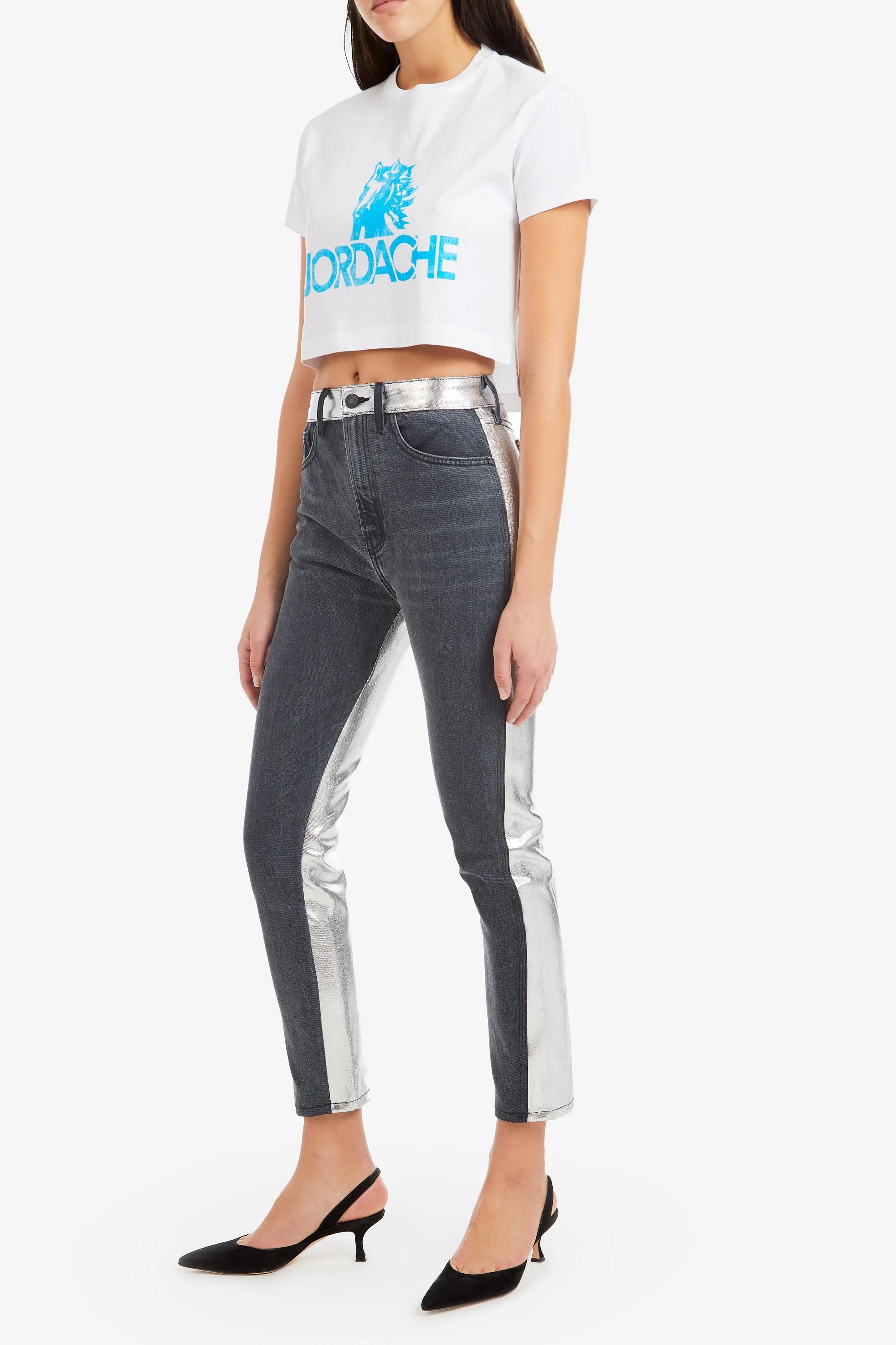 Blue Logo Cropped T-Shirt
