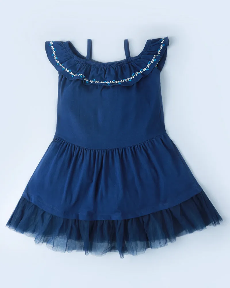 Blue Off Shoulder Dress