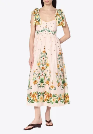 Botanical Beauty Floral Midi Dress