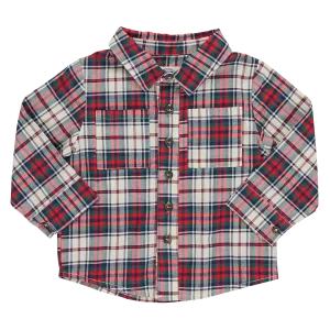 Boys Jack Shirt - Holly Tartan ||  Pink Chicken