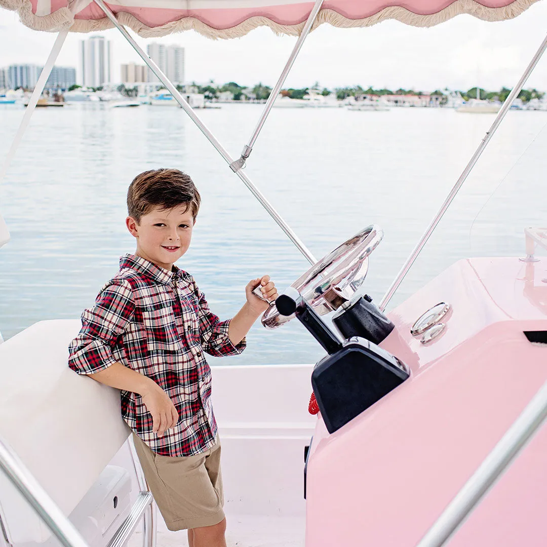 Boys Jack Shirt - Holly Tartan ||  Pink Chicken