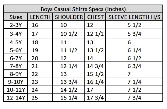 Boys Oxford Casual Shirt (Base Ball)-BLACK
