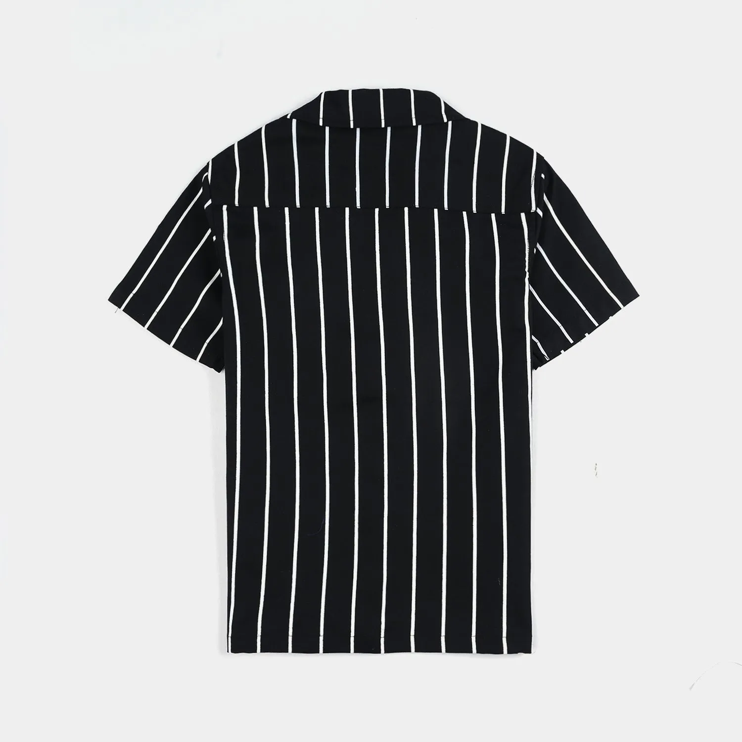 Boys Oxford Casual Shirt (Base Ball)-BLACK