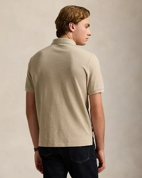 Branded Classic Fit Leather- Mesh Polo Shirt