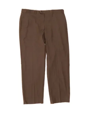 BROOKS BROTHERS Mens 346 Straight Suit Trousers W38 L32  Brown Houndstooth