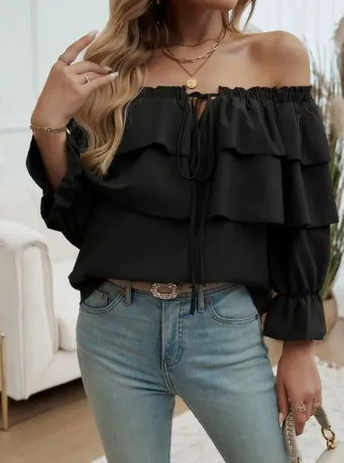 Brueckner® | Off-Shoulder Ruffle Blouse