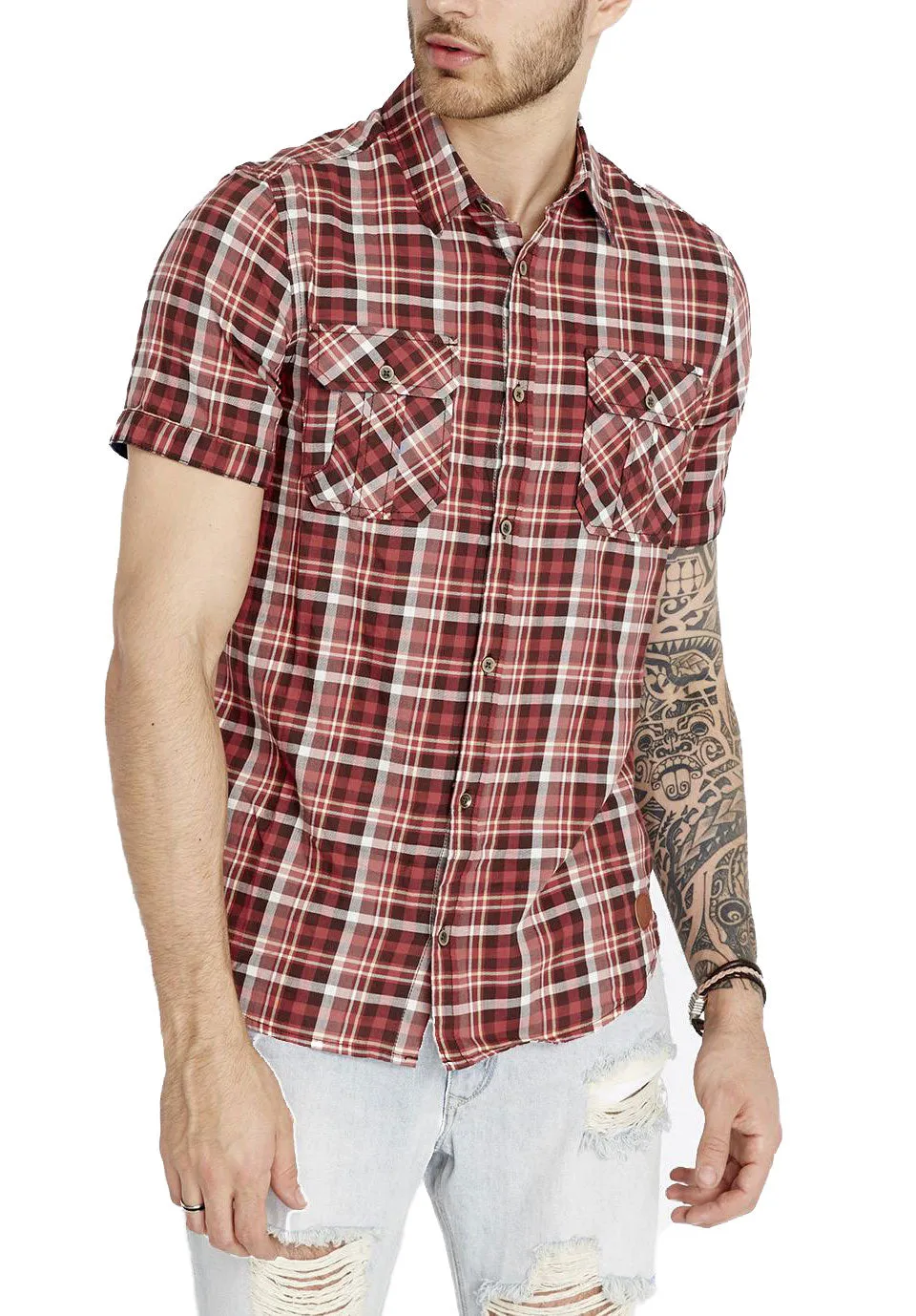 Buffalo David Bitton Men's Petrol Plaid Steddy Button-up Shirt BPM11891 $74 NEW