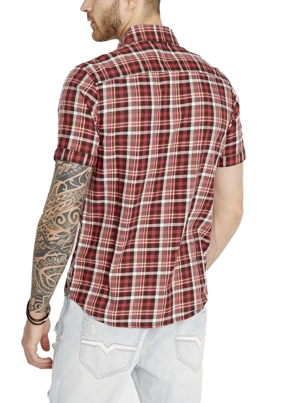 Buffalo David Bitton Men's Petrol Plaid Steddy Button-up Shirt BPM11891 $74 NEW