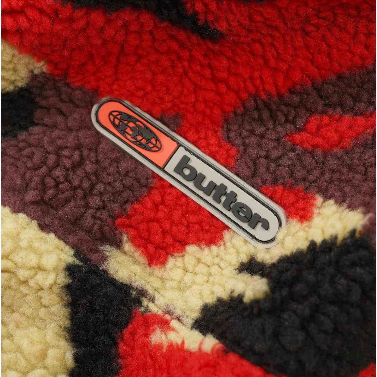 Butter Goods Camo Sherpa Jacket | Red