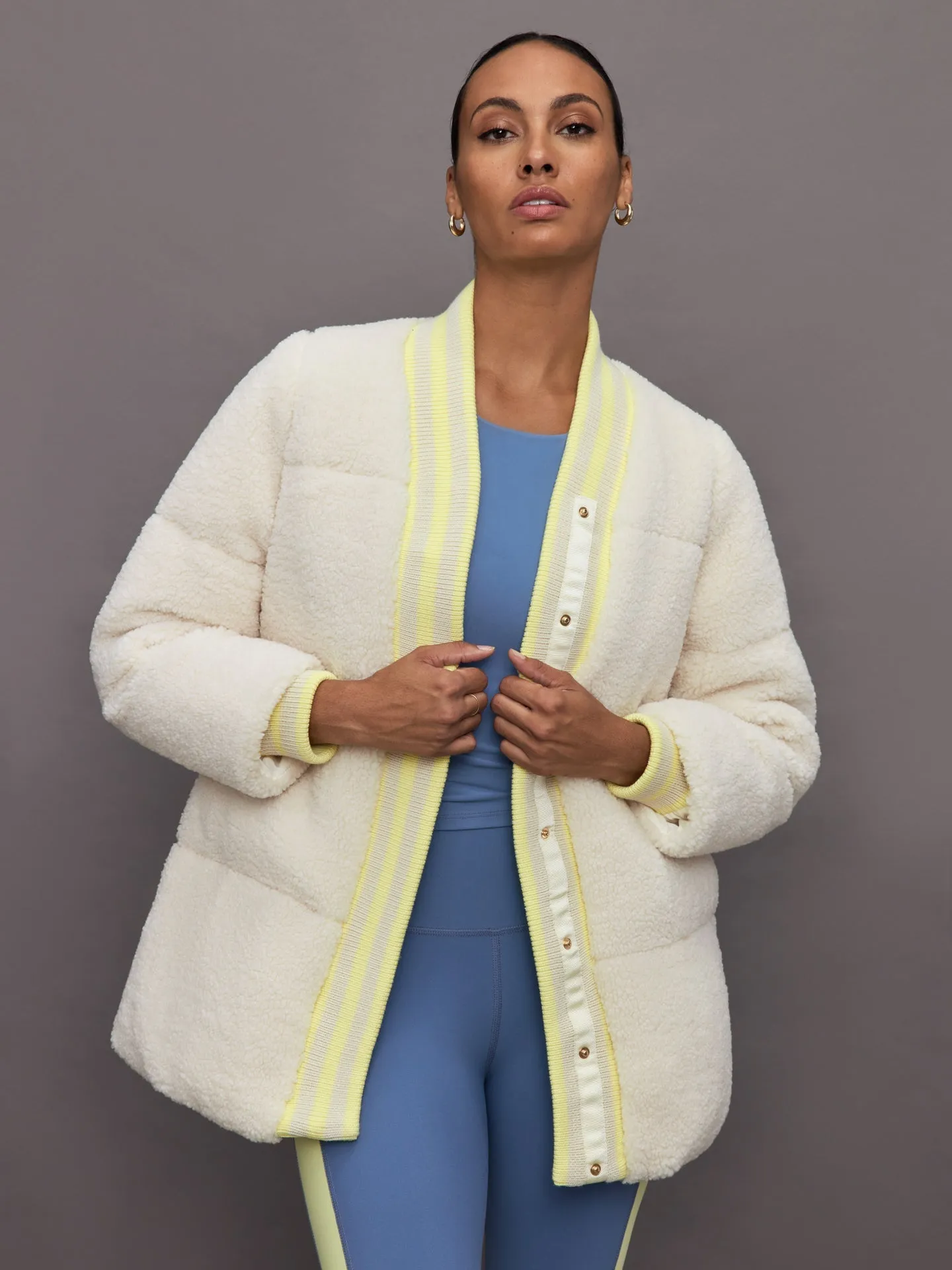 Carbon38 | Sherpa Puffer Jacket | Natural Sherpa