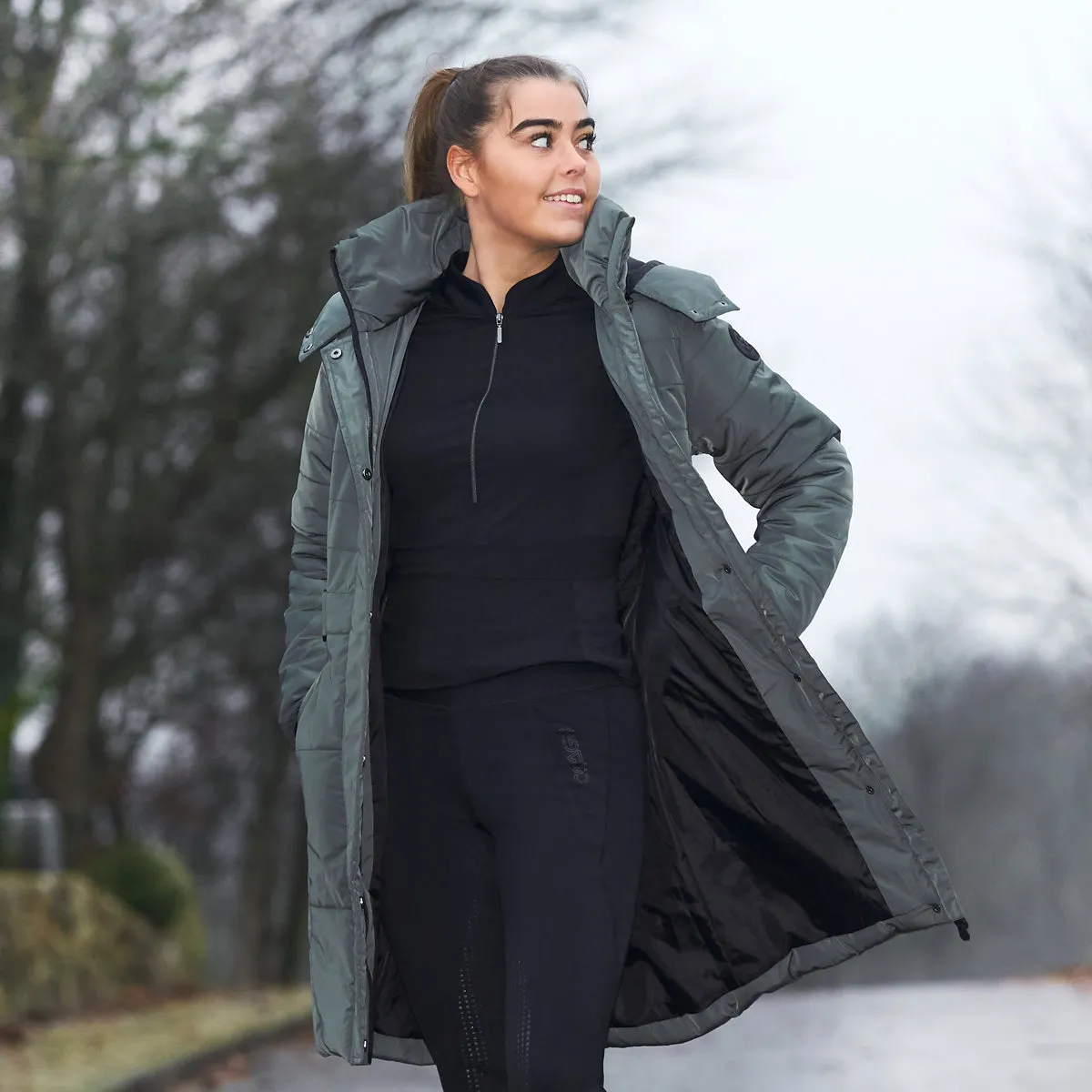 Catago Ladies Puffy Quilted Long Jacket