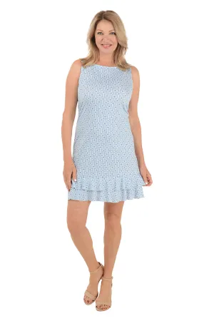 Chainlink Sleeveless Ruffle Hem Dress