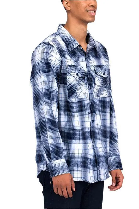 Checker Plaid Flannel Long Sleeve