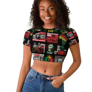 Civil Rights Movement Raglan Cropped T shirt Poster Art Black Pride DT02