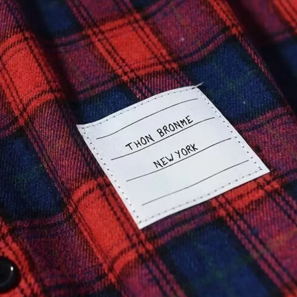 Classic Fake Two-Piece Check Shirt