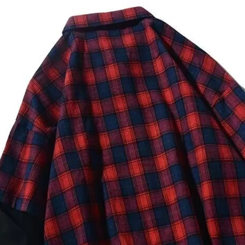 Classic Fake Two-Piece Check Shirt