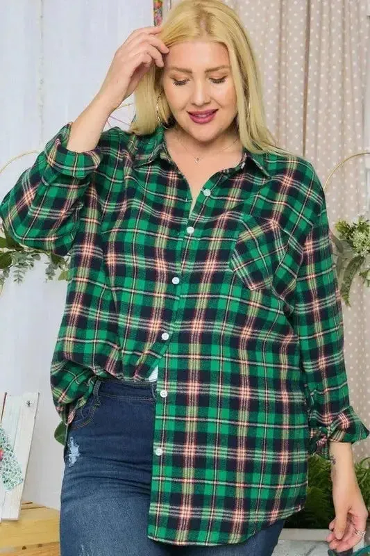 Classic Plaid Button-Down Shirt with Roll-Up Sleeves – Timeless Wardrobe Staple