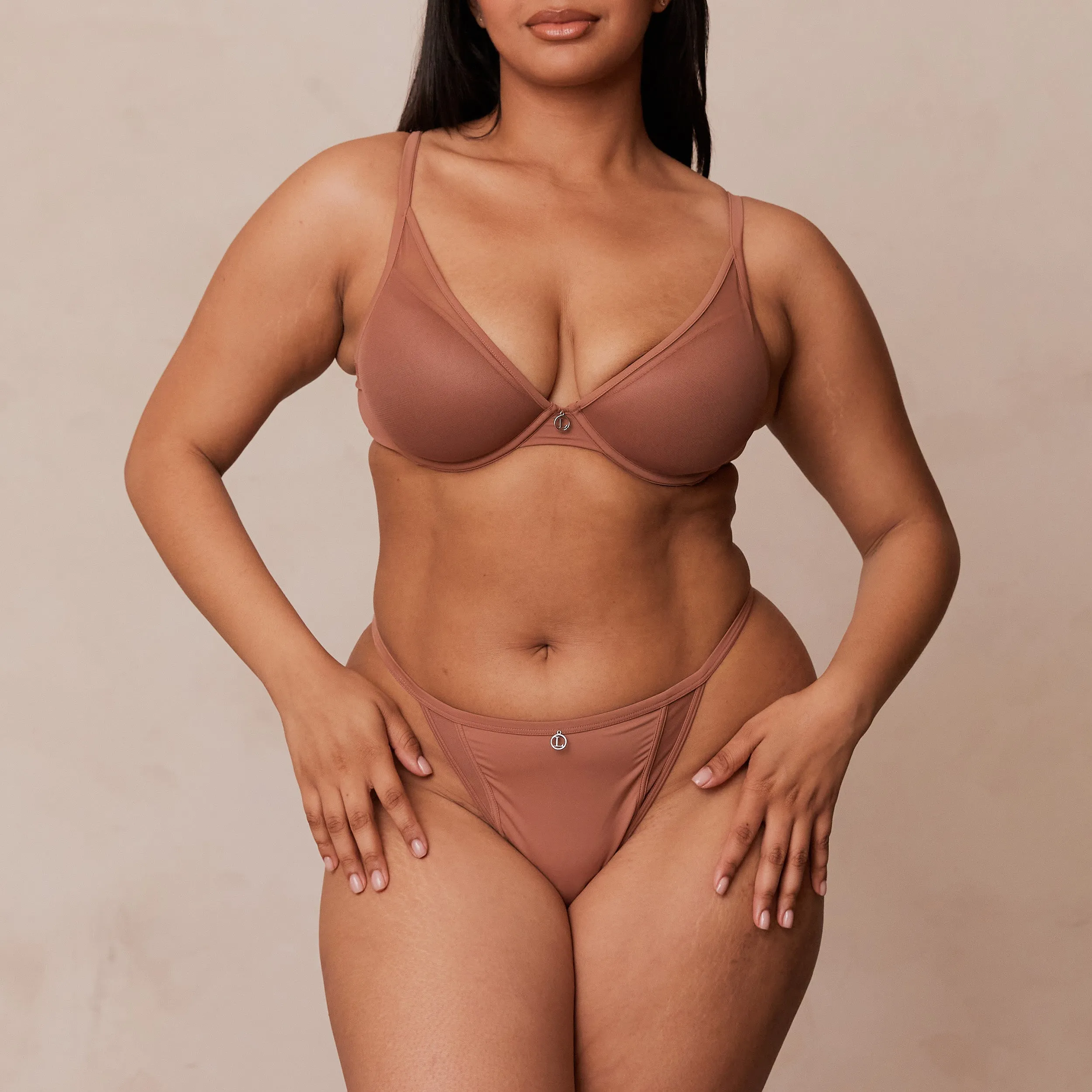 Classic Plunge T-shirt Soutien-Gorge - Moka