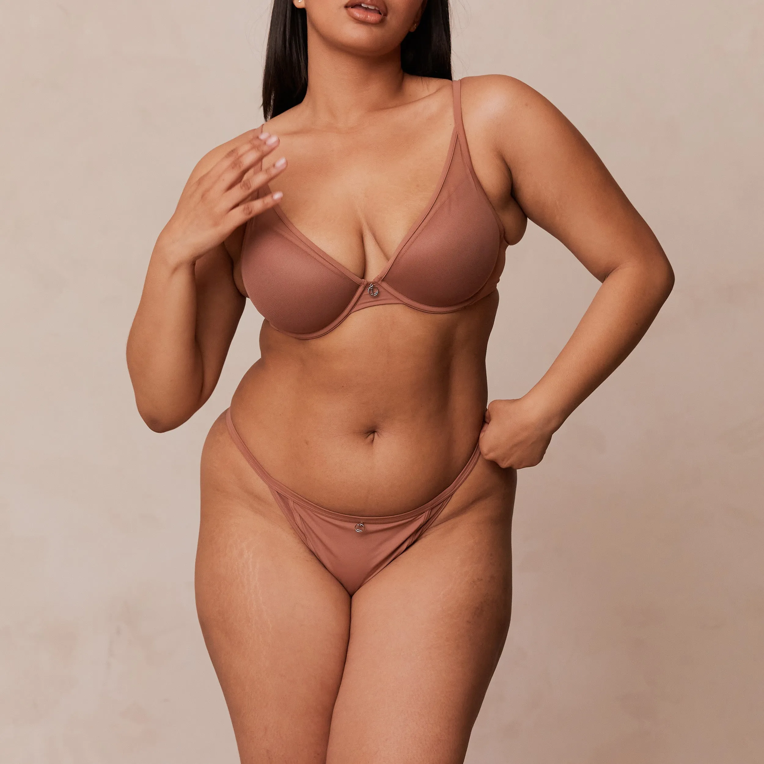 Classic Plunge T-shirt Soutien-Gorge - Moka