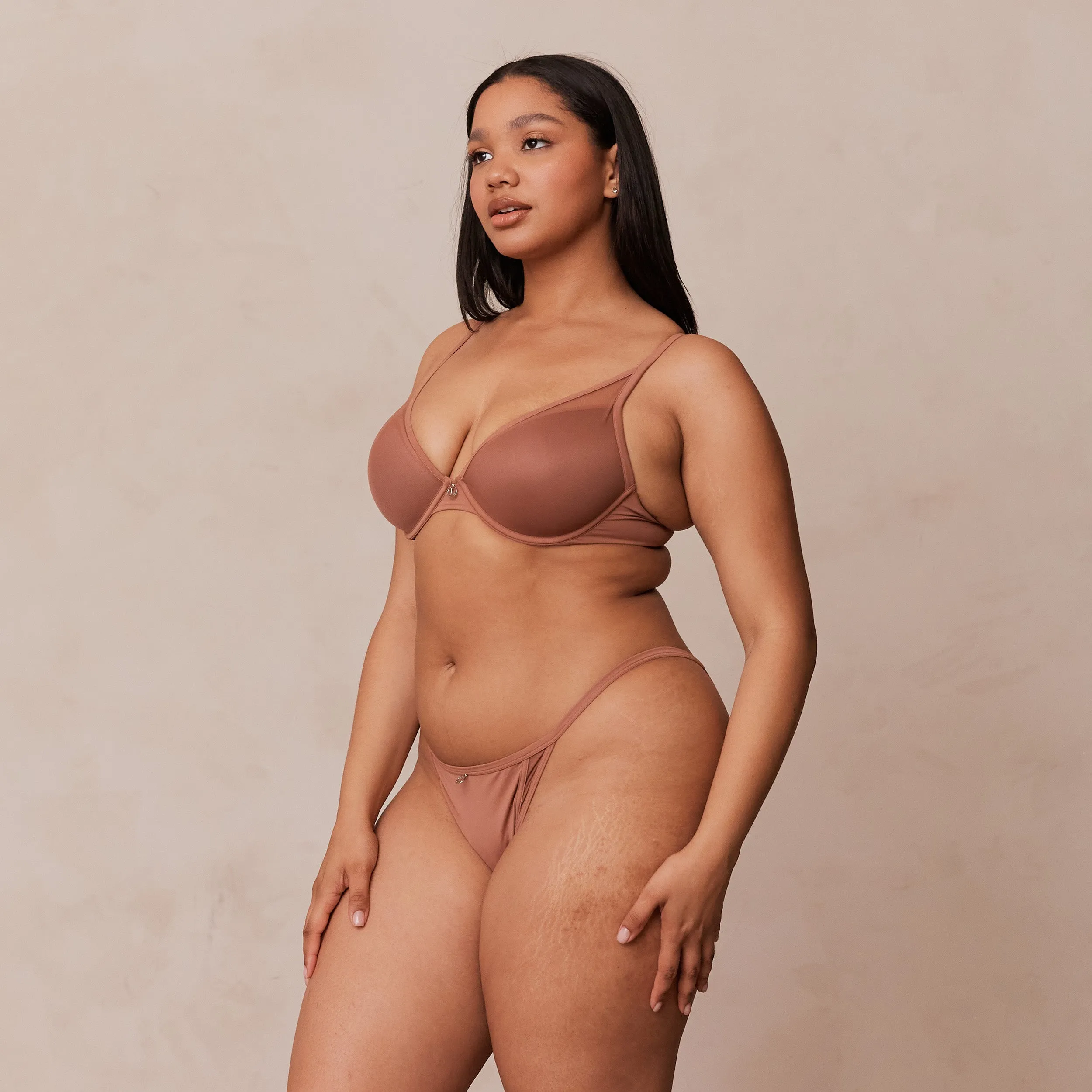 Classic Plunge T-shirt Soutien-Gorge - Moka