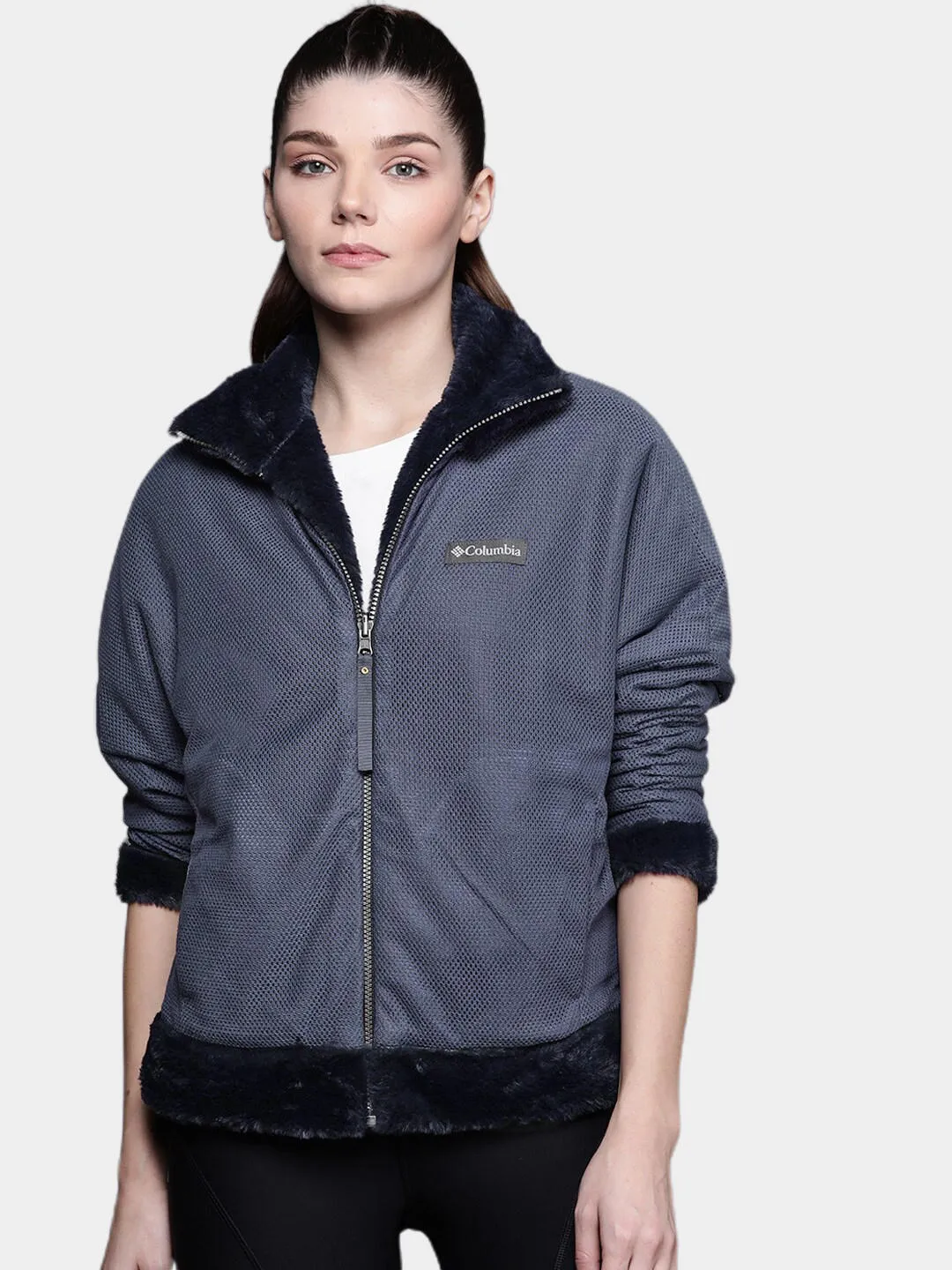 Columbia Women Blue Bundle Up Full Zip Fleece Jacket