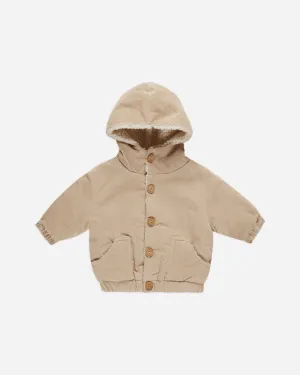Corduroy Hooded Jacket || Latte