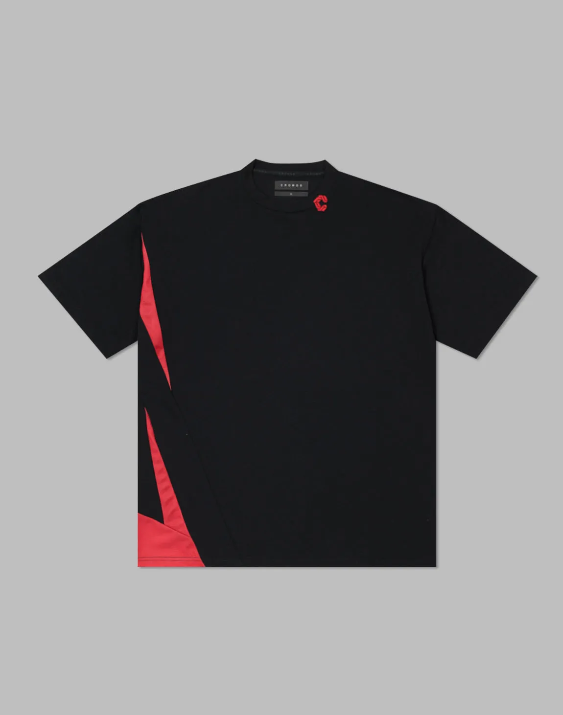 CRONOS pinhole mesh T-shirts【BLACK×RED】