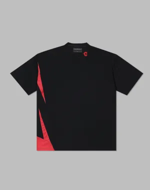 CRONOS pinhole mesh T-shirts【BLACK×RED】