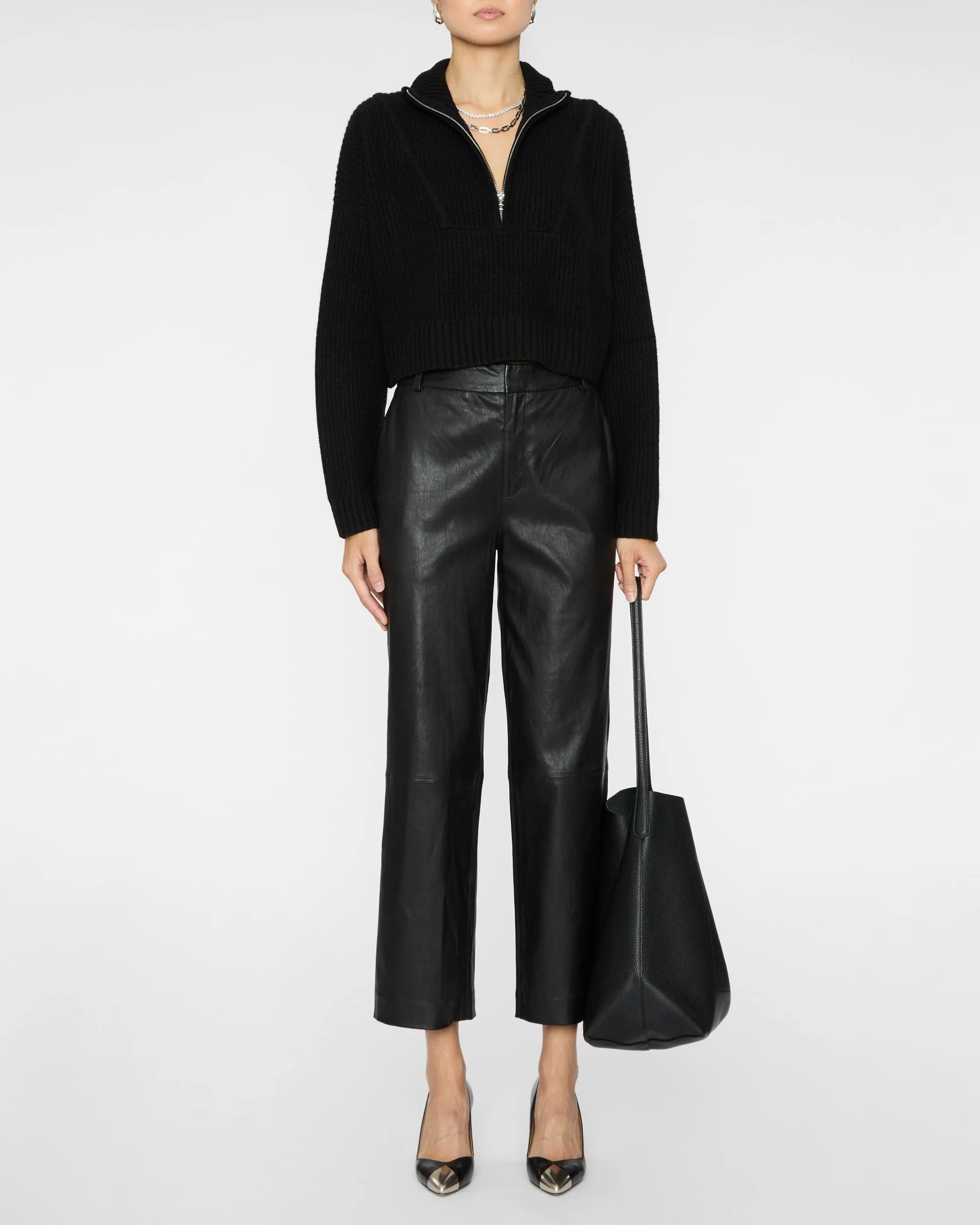 Cropped Baggy Lowrise Trousers