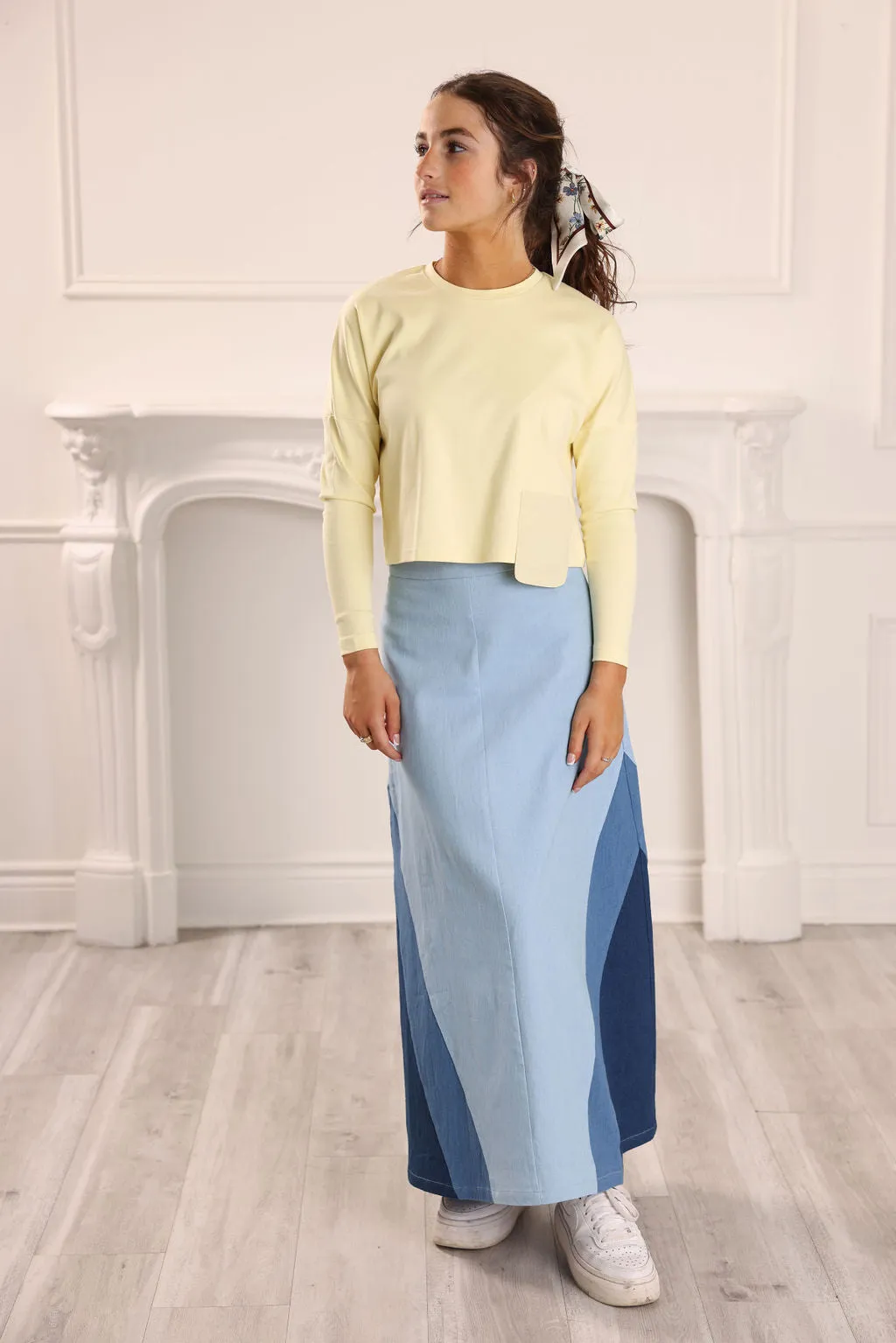 Cropped pocket yellow t-shirt by Gem