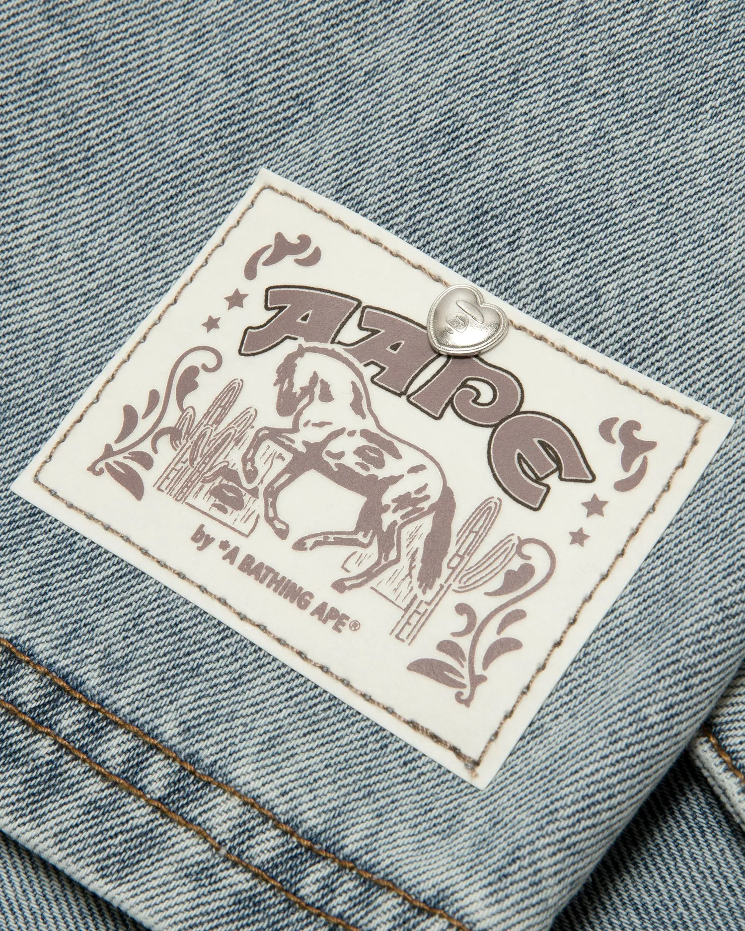 Cropped zip-up denim shirt