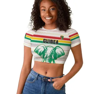 Custom Afro Guinee Football Raglan Cropped T shirt Go Syli National LT15