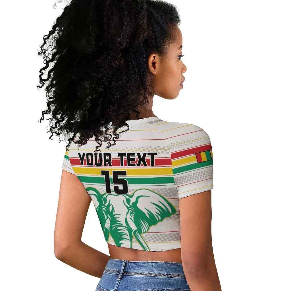 Custom Afro Guinee Football Raglan Cropped T shirt Go Syli National LT15