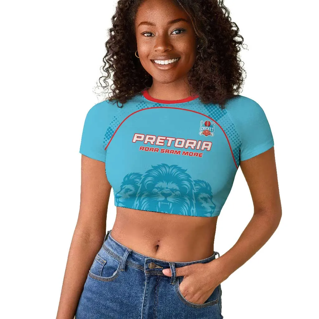 Custom Afro South Africa Cricket Raglan Cropped T shirt Roar Saam More - This Is Pretoria LT15