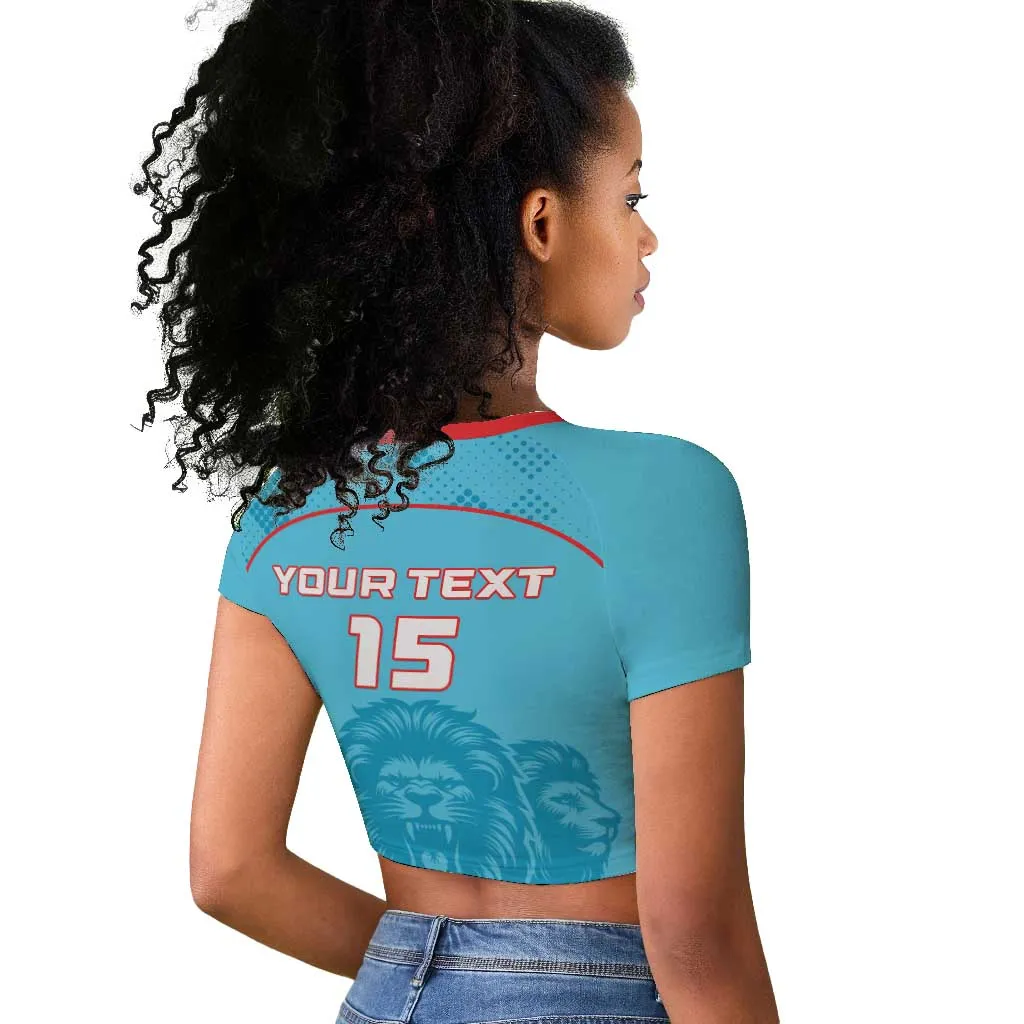 Custom Afro South Africa Cricket Raglan Cropped T shirt Roar Saam More - This Is Pretoria LT15