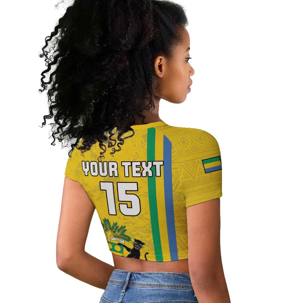 Custom Gabon Football Raglan Cropped T shirt Go Champions - Yellow Ver LT15