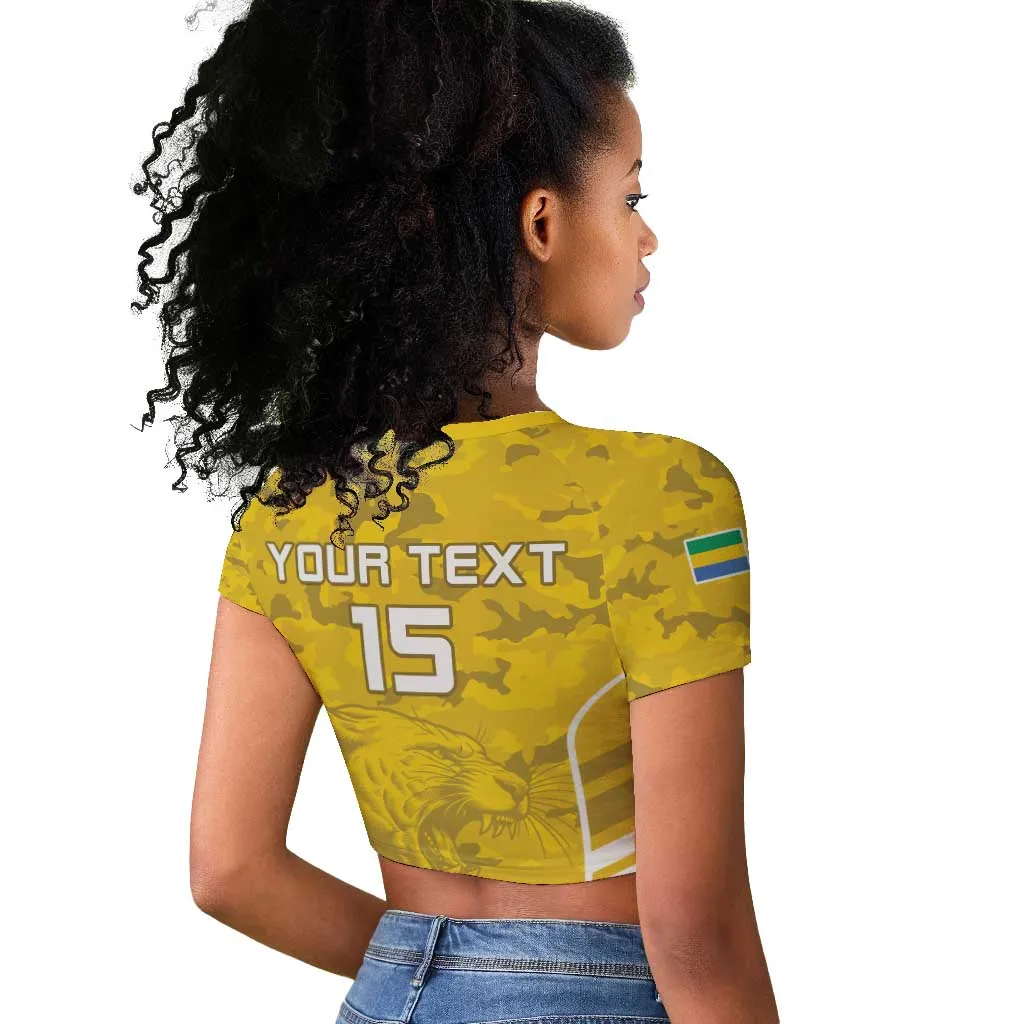 Custom Gabon Football Raglan Cropped T shirt Go Les Pantheres LT15